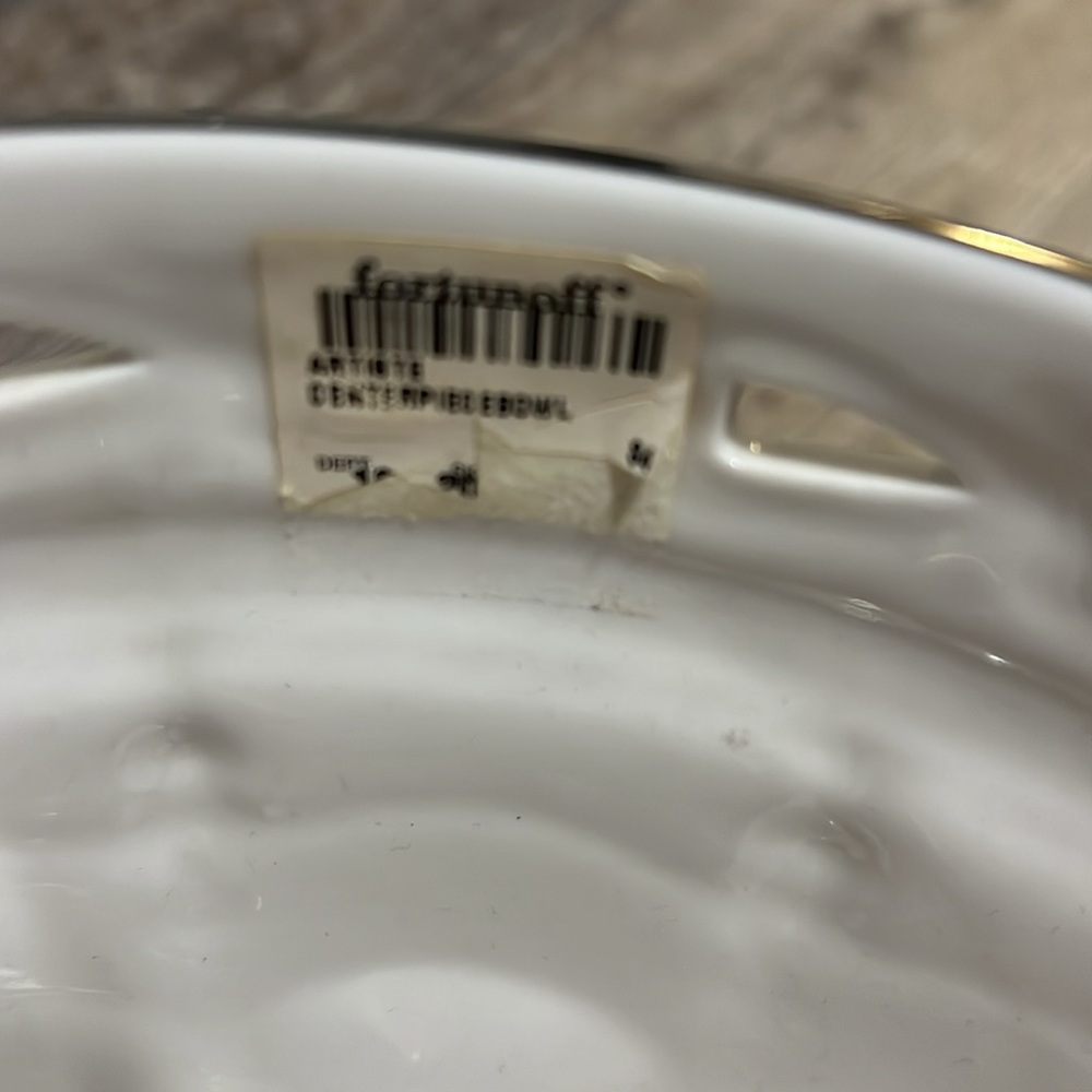 Lenox Artiste Centerpiece Bowl - Ivory Fine China with Gold Trim - SKU 6249437 - Picture 2 of 4